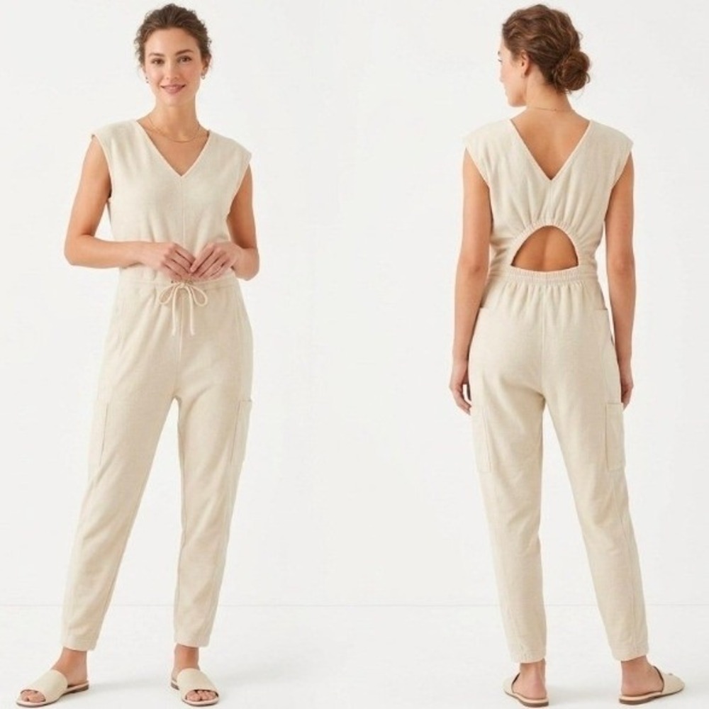 Patagonia Pumice Organic Cotton Jumpsuit Size M Sleeveless Cutout Back